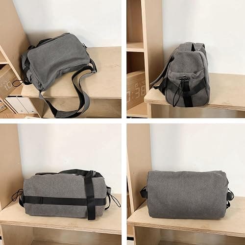 TUPIRIYN Canvas Messenger Bag Large Hobo Crossbody Bag Tote Bag for Women Man Large Size Shoulder Bag Purse Travel thumbnail 2