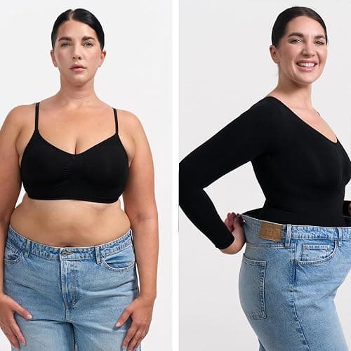 creamy fabrics Damen Figurformender Shapewear Bodysuit mit Slip – Longsleeve Body für unsichtbaren Sitz – Starke Kompression für Bauch & Taille – Nahtlos mit Po-Lifting Effekt thumbnail 4