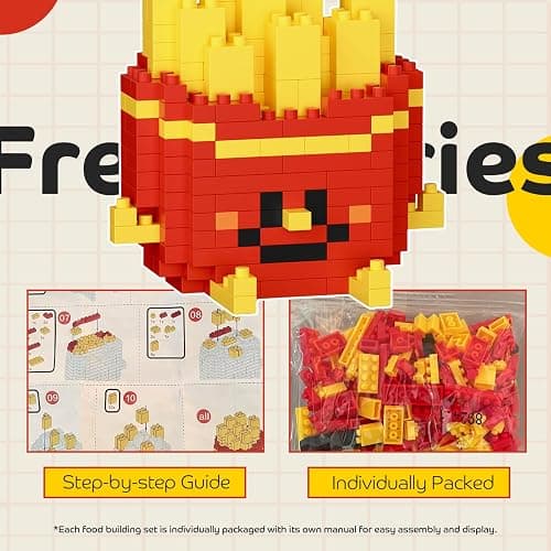 HIGH GODO Mini Food Party Favors Building Sets, Egg, Fruit & Cake Building Blocks Model Kits, Goodie Bag Stuffers, Classroom Small Prize Toys Gifts for Adults, Teens Age 14+ (6 Pack) thumbnail 5