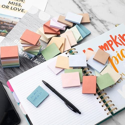 (50 Pads) Sticky Notes 1.5x2, Vintage Colors, 10 Colors Self Sticky Notes, Sticky Pads, Recyclable, Self-Stick Pads, Easy to Post for Home, Office, Notebook thumbnail 4