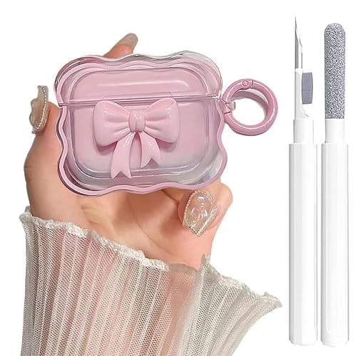 Cute AirPods 3rd Gen Clear Case, Girly 3D Bow Design Soft TPU Protective Shockproof Kawaii Airpods 3rd Generation Skin Cover with Cleaner Kit & Keychain Girls Women for Apple iPod 3 Gen -Pink Bow thumbnail 8