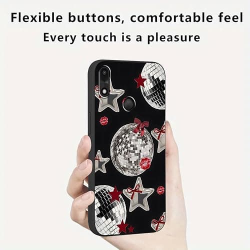 2 Pack Stylish Cool Star Phone Case for Gabb phone 4 6.1",Y3K Cute Stars Kawaii Bow Cases Lips Print Disco Ball Red Ribbon Pattern Cases for Girls Women Boys,Soft Silicone TPU Protective Cover thumbnail 7