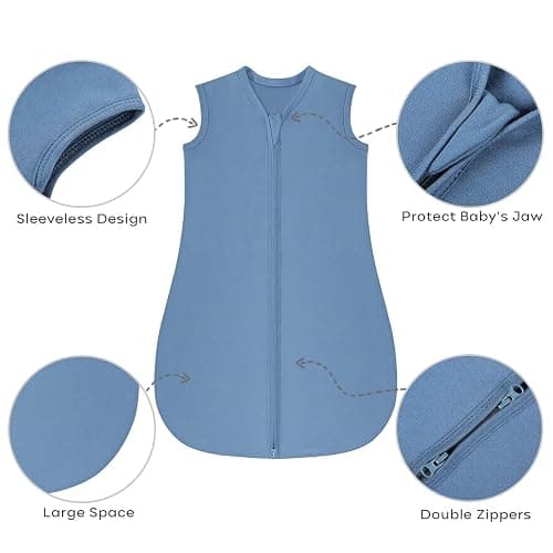 Yoofoss Baby Sleep Sack 24-36 Month 0.5TOG 100% Organic Cotton 2-Way Zipper | Wearable Blankets Toddler Sleeping Sack 3 Pack, Comfy Soft Lightweight thumbnail 3