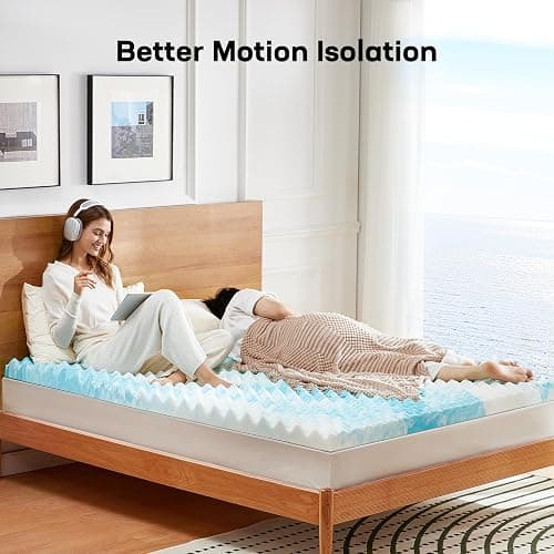 Marsail Full Size 3-inch Egg Crate Memory Foam, Mattress Topper with Infused Cooling Gel for Sleeper Sofa, RV, Camper, CertiPUR-US Certified thumbnail 4