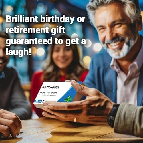 KadoBox - AntiOldGit - Joke Pill Box - Jelly Bean Sweets (50g) - Funny Gifts for Men, 1 Compartment, Birthday and Retirement Presents for Grandad. Rectangle thumbnail 4