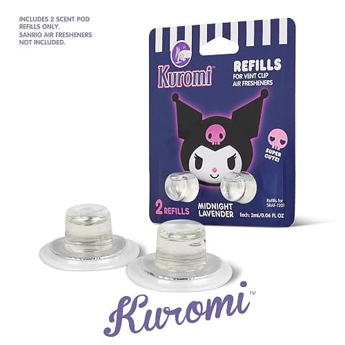 Sanrio Kuromi Car Air Freshener Scented Oil Pod Refills, Hello Kitty and Friends Cute Car Accessories - Midnight Lavender, 2ct thumbnail 7