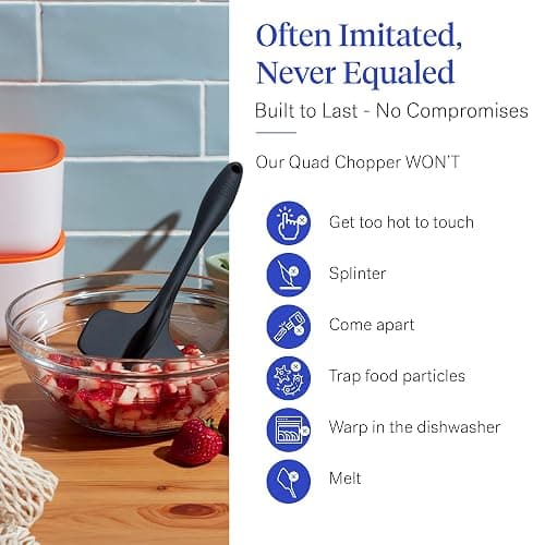 GIR: Get It Right Premium Silicone Quad Meat Chopper with 4 Blade Design - Kitchen Tools Meat Smasher for Ground beef, Potato Mash and Hamburger - Ultimate - 12 IN, Black thumbnail 6