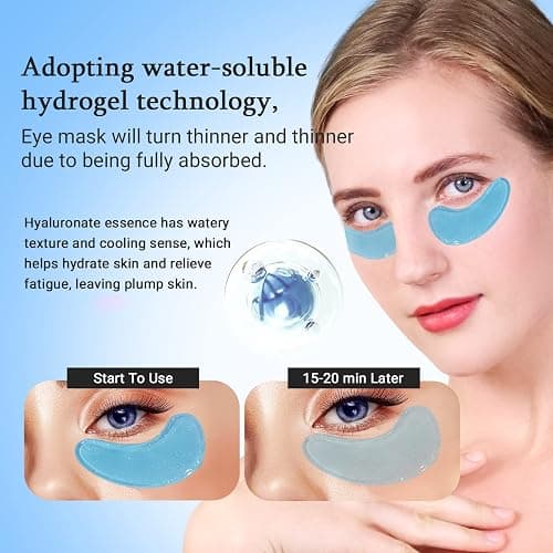 PEAUAMIE Under Eye Patchs Hyaluronic Acid Eye Mask for Dark Circles and Puffiness Wrinkle Eye Bags 30 Pairs thumbnail 3