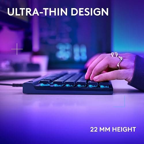 Logitech G515 TKL Wired Low Profile Gaming Keyboard, Fully Customizable RGB, Double-Shot PBT Keycaps, Tactile/Brown Switches - Black thumbnail 4