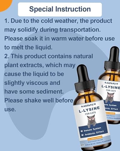 SANTKOL L-Lysine Supplement for Cats - Immune Support - 60ML Lysine for Feline Respiratory, Sneezing, Runny Nose, Eye Function - Natural Cat Antibiotic Drops - Roast Chicken Flavor thumbnail 2