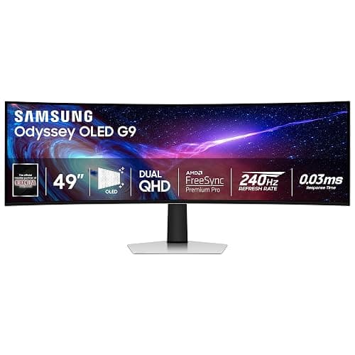 Samsung 49" Odyssey (G93SC) Series QD-OLED Curved Gaming Monitor | 240Hz, 0.03ms, DQHD, G-Sync Compatible, FreeSync Premium Pro, Adjustable Stand (LS49CG932SNXZA) - Image 1