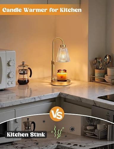 Innqoo Gold Candle Warmer Lamp with Timer, Dimmable Candle Warmer for Jar Candles, Height Adjustable Wax Melts Warmer, Birthday Gifts for Women Mom, House Warming Gifts New Home Decor thumbnail 5