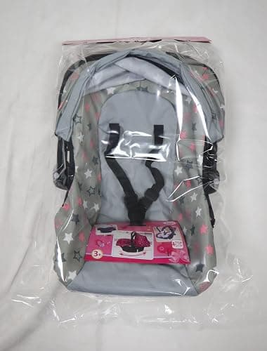 Bayer: Deluxe Car Seat - Grey, Pink, Stars - Accessory for Dolls Up to 18", Retractable Sunshade, Seat Belt, Hard Shel, Kids Toy, Age 3+ thumbnail 12