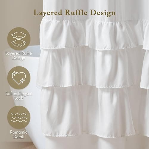  White Shower Curtain thumbnail 4
