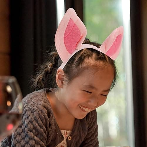 Beaupretty Pig Ear Headpiece Halloween Animal Cosplay Headwear Plush Animal Headband for Women Girls Wash Face Pink thumbnail 8