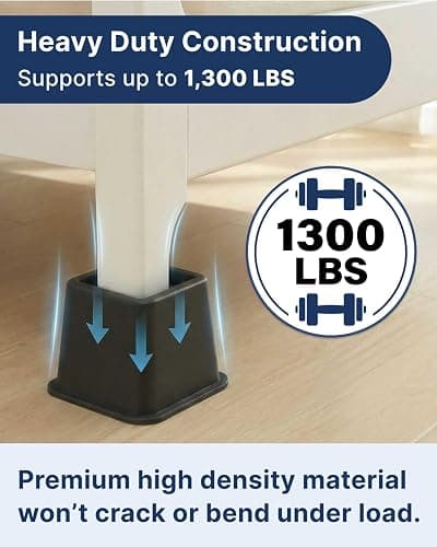 Bed Risers - 3 & 5 Inch Adjustable Furniture Risers or 8 Inch Combined - Heavy Duty for Couch, Table, Dorm, Sofa, Chair & Table - Bed Support Legs for Height, Supports Up to 1,300 lbs (8 Pack, Black) thumbnail 3