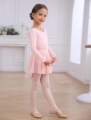 Mecceos Ballet Leotards Skirt and Tights Combo for Girls Toddler Dance Classical Gymnastics Leotard Dresses Tutu thumbnail 7