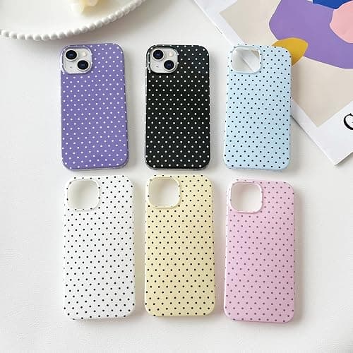 Yeddabox for iPhone 13 Case Cute Polka Dot Phone Case Soft TPU Slim Shockproof Phone Cover for Women Girls, Pink thumbnail 7