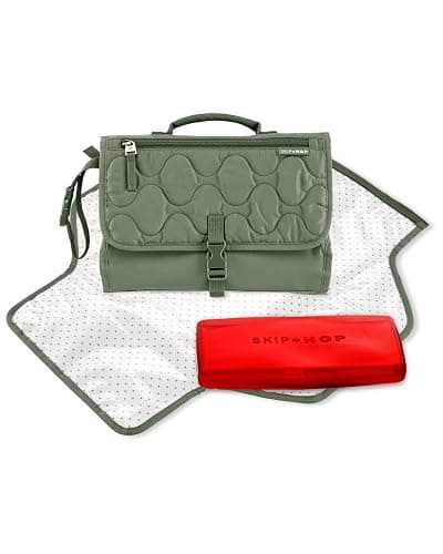 Skip Hop Pronto Signature Portable Changing Mat, Dark Sage, Easy Clean and Travel Friendly thumbnail 2