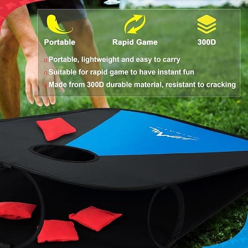 Himal Collapsible Portable Corn Hole Boards with 8 Cornhole Bean Bags (3 x 2-feet) thumbnail 3
