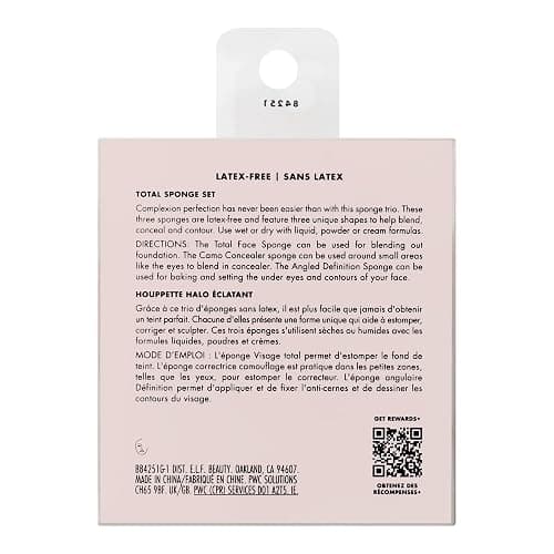 e.l.f. Total Sponge Set, Multi-use Makeup Sponge Set For Flawless Blending, Great For Powder Or Liquid Concealer & Foundation, Vegan & Cruelty-Free thumbnail 7