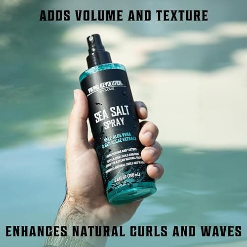 Viking Revolution Sea Salt Spray for Men - Hair Texturizing Spray with Kelp, Aloe Vera and Red Algae Extract - Surf Sprays to Add Volume and Texture for Men and Women Beach Hair - 8.8oz thumbnail 3