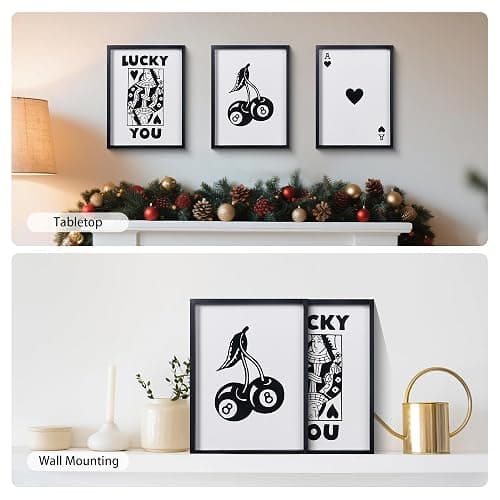 HKBS Framed Black and White Poker Wall Art Decor 12"x16", Set of 3 Trendy Retro Print Wall Decor for Living Room Bathroom Bedroom Game Room Dorm Bar thumbnail 5