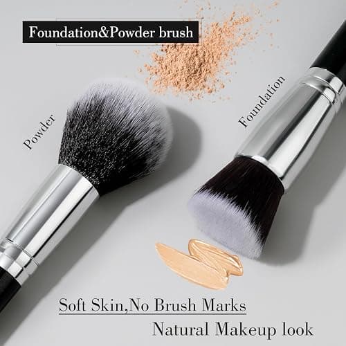 BEILI Pinceaux Maquillage 30 PCS Kit Pinceau Maquillage Professionnel, Lot Pinceaux Maquillages Pour Pinceau Yeux Fond Teint Sourcils Highlighter Makeup Brushes,Poil Naturelles,Noir thumbnail 7
