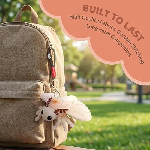 Frankiezhou Home Little Silk Moth Plush Toy - Realistic Silk Moths Stuffed Animal Keychain Toys, Cute Plushie Figure as Gift for Your Friends thumbnail 4