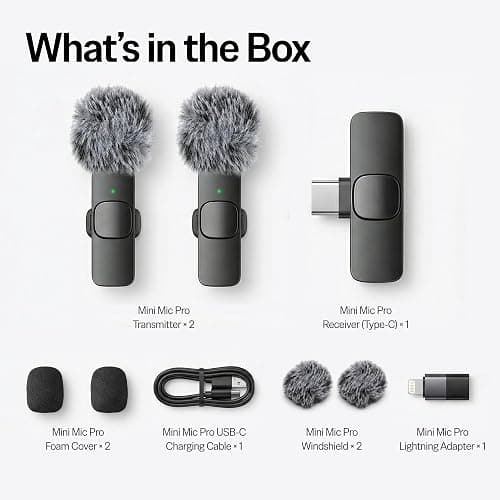 Mini Mic Pro (Latest Model – #1 Microphone for iPhone & Android, Wireless Mini Microphone, Clear Voice, Noise Cancelling, Lavalier Mic for TikTok, YouTube & Interviews thumbnail 6