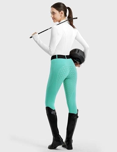 FitsT4 Sports Women's Full Seat Riding Tights Active Silicon Grip Horse Riding Tights Equestrian Breeches thumbnail 5
