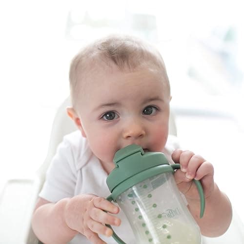 Dr. Brown's Milestones, Baby's First Straw Cup Sippy Cup with Straw, 6m+, 9oz/270ml, 2 Pack, Coral & Olive Green, BPA Free thumbnail 9