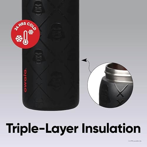 Star Wars Owala FreeSip Insulated Stainless Steel Water Bottle with Straw, BPA-Free Sports Water Bottle, Great for Travel, 32 Oz, Darth Vader thumbnail 7