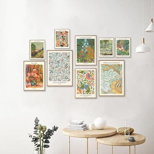 Vintage Eclectic Wall Art Prints Set of 9, Abstract Eclectic Wall Decor Matisse William Morris Van Gogh Monet Maximalist Famous Artist Painting Pictures, Trendy Maximalism Poster for Aesthetic thumbnail 4