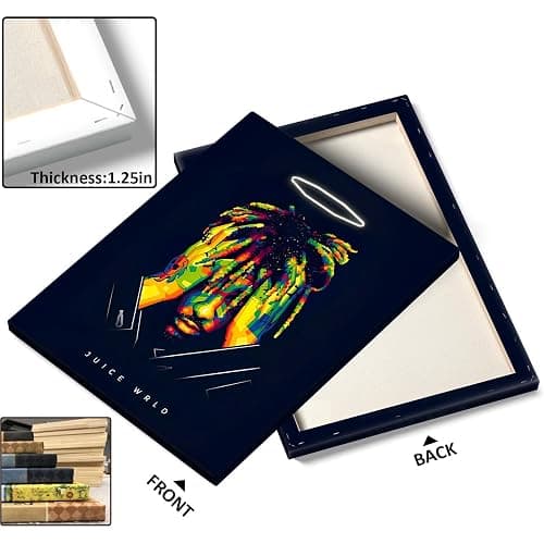 Juice WRLD Canvas Wall Art Decor - Colorful Pop Art Rapper Portrait with Halo, Music-Inspired Artwork for Bedroom, Living Room or Music Studio Wall Decoration 8X10 inch thumbnail 7