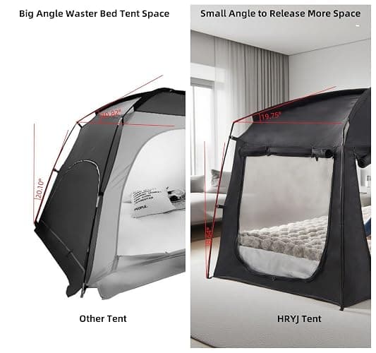 Privacy Sleep Indoor Bed Tent for Adults Kids, Portable Blackout 90% Canopy Tents with 3 Doors Breathable Mesh Windows thumbnail 7