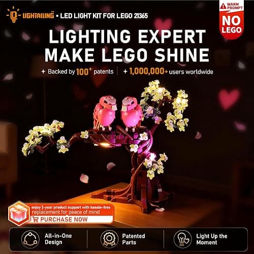 LIGHTAILING Led Light for Lego-21365 Love Birds - Easy Install, Hidden Wiring, Home Decor & Gift-Ready (Model Not Included) thumbnail 4