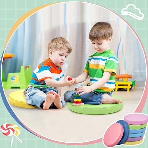 Juexica 8 Pcs Extra Thick Flexible Seating Floor Cushions Assorted Colored Floor Pillow Classroom Seat Cushions Soft Classroom Seating for Kids Learning Daycare School Chair(Macaron Color) - Macaron Color thumbnail 6