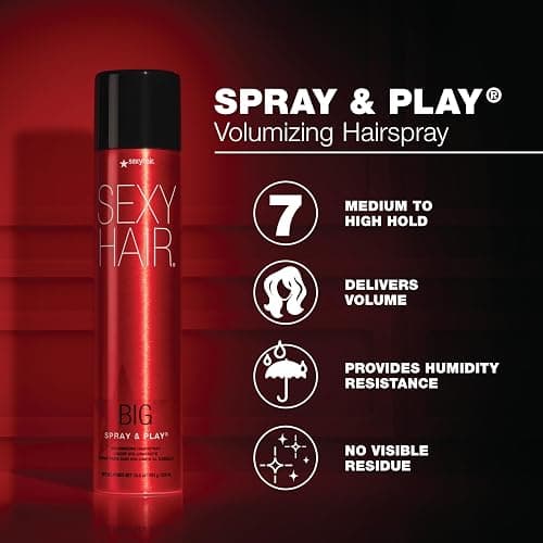 SexyHair Big Spray & Play Volumizing Hairspray | Hold and Shine | Up to 72 Hour Humidity Resistance | All Hair Types thumbnail 2