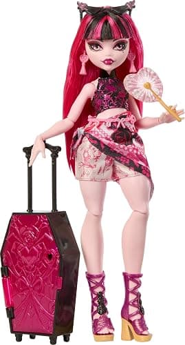 Monster High Skulltimate Secrets Draculaura Doll and Accessories Set, Destination: Gore-geous Oasis with Suitcase and 19+ Surprises like Clothes, JDR50 thumbnail 2