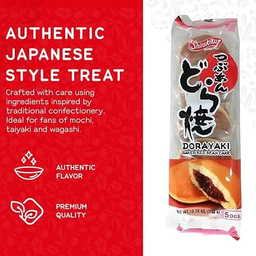 Shirakiku Dorayaki Red Bean Japanese Snacks – Mini Red Bean Pancakes from Japan – Sweet Asian Snacks, Popular Japanese Treat, 10.58 oz (Pack of 1) thumbnail 3