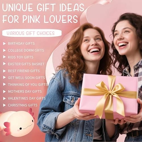 YR YRHH-PET Axolotl Cute Night Light for Kids, Axolotl Lamp Girls Xmas Gifts, Rechargeable Bedside Nightlight, Squishy Dimmable Silicone LED Funny Animal Light, Baby Nursery Dorm Kawaii Décor Toys thumbnail 7