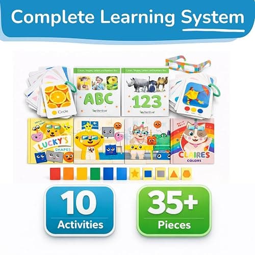 TOYVENTIVE Educational Books, Flash Cards, and Puzzles - Birthday Gifts for 1, 2, 3, and 4 Year Old Boys, Toddler Learning Toys and Activities thumbnail 8