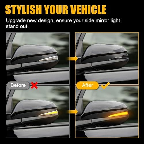 SUPAREE LED Side Mirror Turn Signal Lights, Sequential Dynamic Indicator Strip fit for 2014-2024 4Runner, 2013-2018 RAV4, 2015-2018 Noah-Smoked Lens thumbnail 4