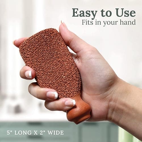 Pumice Stone for Feet Lasts 5+ Years Foot Exfoliator Scrubber Callus Remover Made of Natural Terra-Cotta thumbnail 4