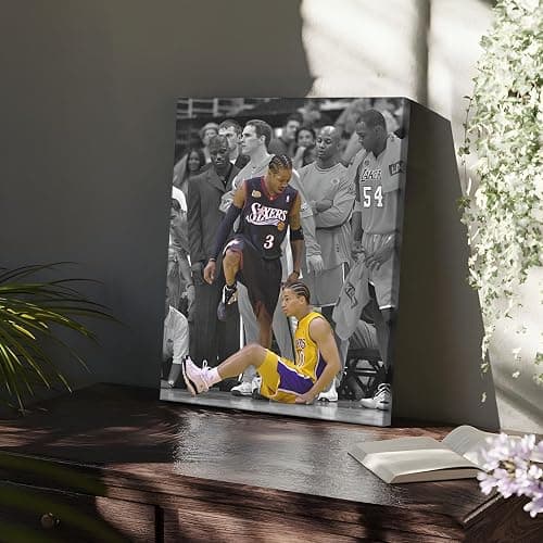 B.B.F MAKE Basketball Canvas Wall Art, Iverson and Tyronn Lue Poster Prints NBA Star Artwork Decoration Motivational Sports Wall Decor for Gym Office Home Dorm Bedroom Living Room, Framed 8x10inch thumbnail 5