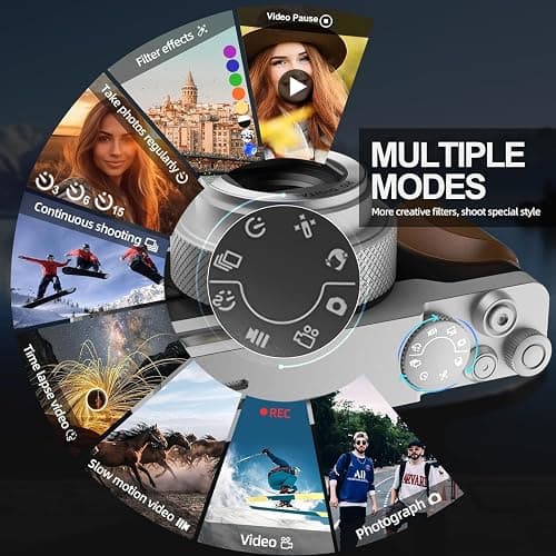 Digital Cameras for Photography,48MP&4K Video, 18X Zoom Vlogging for YouTube, Portable Compact Small Camera with 2 Batteries, Digital Point and Shoot Camera thumbnail 3
