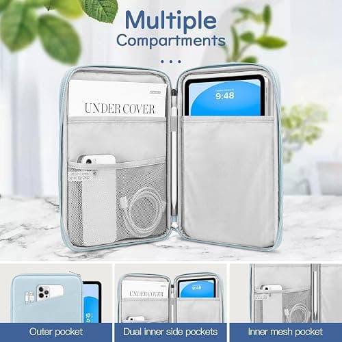 Dadanism 9-11 Inch Tablet Sleeve Bag Carrying Case, Milk Blue | For iPad A16 11", iPad Air M4/Pro M5 11", iPad 10th Gen 10.9", iPad 9/8/7th Gen 10.2", Galaxy Tab A11+ 11", Tab M11 11" thumbnail 3