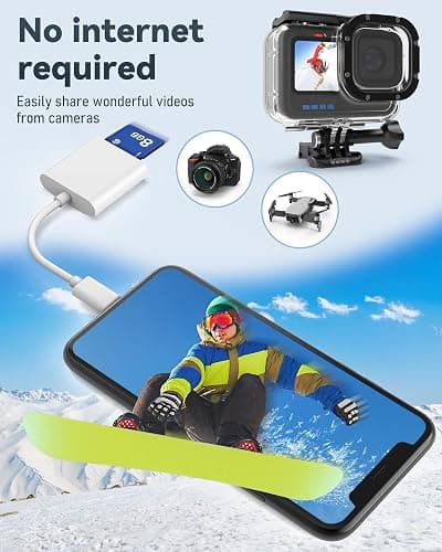USB-C SD Card Reader, Dual Slot for SD and MicroSD, Type C Adapter Compatible with iPhone 17/16/15, iPad, Laptop, Trail Camera Viewer, Plug and Play (2 Port (USBC SD+TF)) thumbnail 6