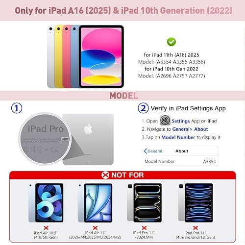 ZYNTHRALIX for iPad 11th (A16, 2025)/10th Generation Case with Keyboard, Portrait/Landscape, 11-Color Backlit & Multi-Touch Trackpad, Detachable Case & Stain-Resistant Leather, Pencil Buckle,Baby Pink thumbnail 2